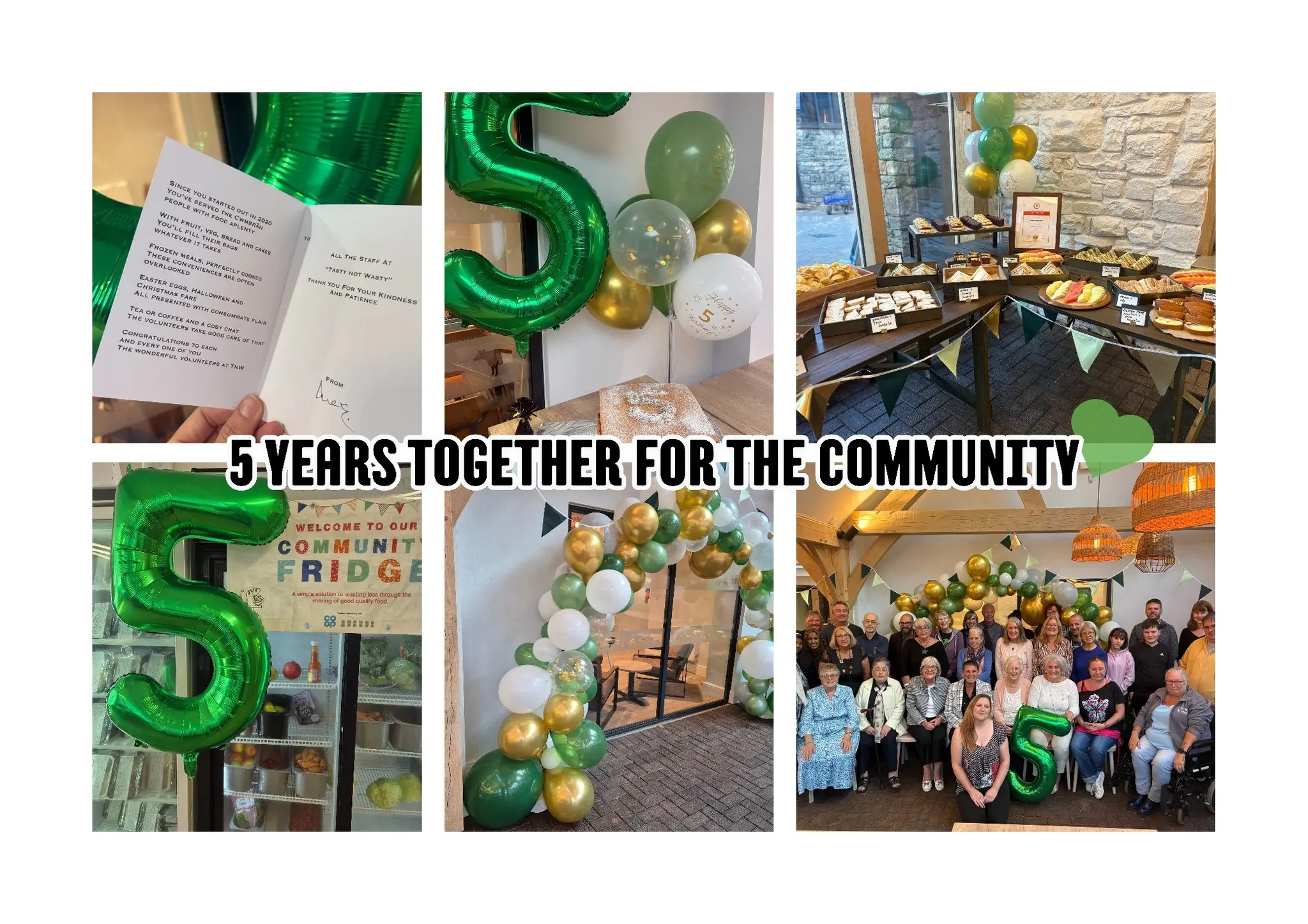 Tasty Not Wasty 5-year celebration - volunteers and community members celebrating our milestone